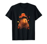 Capybara Autumn Fall Leaves Thanksgiving T-Shirt
