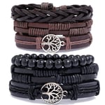 Livets träd Armband av äkta läder Herr Dam, Tiger Eye Natur