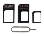 Eastern Computers - 2x Pack Sim Card Adapter Set of 3 Nano, Micro & Standard Adaptors with Metal Ejector Tool