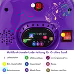 6V barnbil 360 graders rotation med musik och färgglada LED-ljus lila