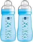 Easy Active Baby Bottle With Medium Flow MAM Teats Size 2, MAM Blue 2 Pack