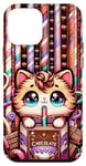 iPhone 12 mini Kawaii Chocolate Milk Cat - Charming Japanese-Inspired Art Case