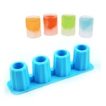 Silicone 4-cup Shaped Ice Cube Shot Glass Freeze Mold Maker Tray Orange