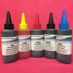 5 PIGMENT DYE / INK REFILL BOTTLES FOR CANON PIXMA MP640 MP980 MP990 MX860 MX870