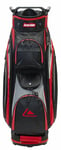 LONGRIDGE DELUXE LITE 14 WAY DIVIDER GOLF CART TROLLEY BAG - BLACK / RED