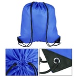 Waterproof Drawstring Backbag Outdoor Travel Sports Gym Stor Blue
