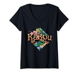 Womens Aloha Hawaiian Values Language Graphic Themed Tropic Designe V-Neck T-Shirt