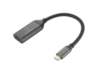 Renkforce HDMI-adapterkabel USB-C®-anslutning 15 cm svart RF-5234038 Flätad skärm Thunderbolt™-kabel