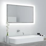 vidaXL badeværelsesspejl m. LED-lys 80x8,5x37 cm spånplade betongrå