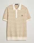 Fred Perry Bouclé Jacquard Knitted Polo Ecru