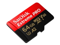 SanDisk Extreme PRO, 64 GB, MicroSDXC, Klass 10, UHS-I, 200 MB/s, 140 MB/s