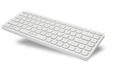 TELLUR Wireless Keyboard, Mini Wireless Keyboard for PC, Laptop, Smart TV, 2.4Ghz Nano USB Receiver, International QWERTY Layout, Silent and Slim (White)