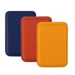 Magnetisk Kortholder med RFID-beskyttelse - MagSafe-kompatibel - 3-pakning - Blå / Rød / Gull