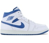Air jordan 1 mid Se - Hommes Sneaker Cuir Blanc-Bleu FN5215-141 Basketball Schuh
