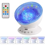 lqgpsx Ocean Wave Projector Led Night Light Built In Music Player Remote Control 7 Light Cosmos Star For Kid Bedroom