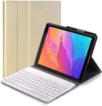 YHFZR Clavier étui pour iPad Pro 12.9 2021, QWERTY Slim PU Housse Détachable Wireless Clavier Keyboard sans Fil Coque pour iPad Pro 12.9 2021, Or