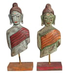 Dekorativ figur 18 x 9 x 47 cm Buddha Orientalsk (2 enheder)