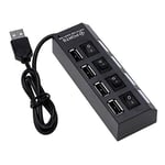 Plug and Play Slim & Light High Speed 4 Ports USB 2.0 Interface External Multi Expansion Hub with ON/OFF Switch