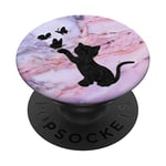 PopSockets Black Kitten Cat Phone Grip On Pink gray Blue PopSockets Swappable PopGrip