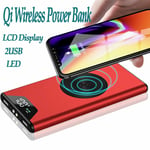 External 900000mah Wireless Power Bank Backup Battery Charger For Mobile Phone