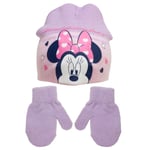 Minnie Mouse Barn / Älskar Heart Beanie Hat And Mitten Set