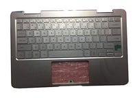RTDpart Repose-main et clavier pour ordinateur portable Samsung NP930QAA NT930QAA 930QAA Anglais US BA59-04279B Rétroéclairé sans pavé tactile Argenté