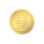 CRASPIRE 100PCS Award Seal Graduation Gold Foil Stickers Wafer Seal Labels Round Labels Seal Company Award Seal for Teacher Professor Recognition