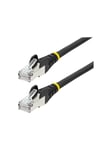 7.5m CAT6a Ethernet Cable - Musta - Low Smoke Zero Halogen (LSZH) - 10GbE 500MHz 100W PoE++ Snagless RJ-45 w/Strain Reliefs S/FTP Network Patch Cord - patch cable - 7.5 m - Musta