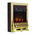 Elektrisk spis fristående spis med flameffekt 1000/2000W 48,2 x 18,5 x 59,2 cm i guld för mysiga kvällar