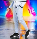 Nike Tech Fleece Joggers Mens Cobalt Bliss Blue/Lemon Taper Trousers Size M