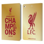 Head Case Designs Officially Licensed Liverpool Football Club Gold Typography 2020 Champions Leather Book Wallet Case Cover Compatible With Apple iPad 9.7 2017 / iPad 9.7 2018