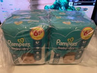 Pampers Baby Dry Nappies Size 6 (13kg to 18kg) 19s x 4 (76 Nappies) FAST POST