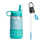 Hydro Flask Kids Wide Mouth, 354ml (12oz) + Straw & Lid Cleaning Set, Dew
