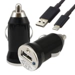 AMPLE Nokia 7.2 / Nokia 6.2 / Nokia 8.1 / Nokia 7.1 / Nokia 5.3 / Nokia 8.3 Car Charger - Single Port USB Type C Data Cable Cigarette Lighter Adapter Travel Car Charger For Nokia 9/6.1 Plus [BLACK]