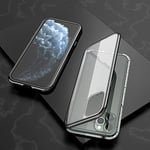 Étuis pour téléphone cellulaire, for iPhone Pro 11 Ultra Slim taillage Simple magnétique Adsorption Cadre Angulaire en Verre trempé Aimant de Cas de secousse (Couleur : Noir)