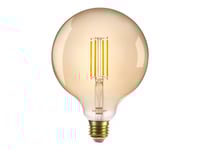 Brennenstuhl - Led-Glödlampa Med Filament - Form: Glob - E27 - 4.9 W - Klass F - Varmt Vitt Ljus - 2200 K - Guld
