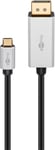 Goobay USB-C till DisplayPort-kabel, 2m - Silver/Svart