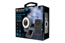Sandberg Streamer USB Webcam Pro Elite - Livestreamingkamera - färg - 2560 x 1440 - ljud - kabelanslutning - USB 2.0 - MJPEG, H.264, YUY2, H.265