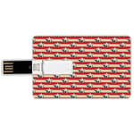 16G USB Flash Drives Credit Card Shape USA Memory Stick Bank Card Style Nostalgic Independence Day Poster Pattern with Large Stars Western Graphic,Eggshell Red Navy Blue Waterproof Pen Thumb Lovely Ju
