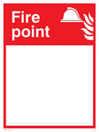 Viking Signs FV345-A3P-AC"Fire Point" with Blank Space Sign, 3 mm Aluminium Composite, 300 mm H x 400 mm W