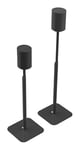 Flexson Essentials Adjustable Floor Stands for Sonos Era 100 - Black (Pair)