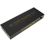 Cablematic - Sélecteur HDMI avec 4 entrées audio sur 1 sortie HDMI et 1 sortie audio analogique