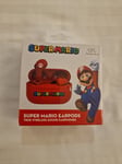 Bluetooth Wireless Earpods & Charge Case Super Mario TWS 6hr Battery Red SEALED