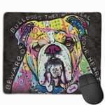 Lovely Pet Bulldog Art Dog Printing Mouse Pad with Stitched Edge Computer Mouse Pad with Non-Slip Rubber Base for Computers Laptop PC Gmaing Work Mouse Pad