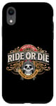 Coque pour iPhone XR Moto Ride or Die Born into Light Alive into Dark