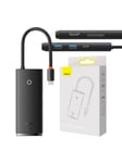 Hub OS Lite 6-Port (Type-C to HDMI+USB3.0*2+PD+SD/TF) (black) USB hub - USB 3.0 - 6 ports - Sort