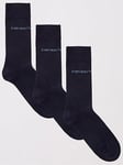 Emporio Armani Bodywear Casual Cotton 3 Pack Short Socks, Navy, Men