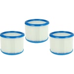 Vhbw - Set de filtres 3x Filtre plissé compatible avec Nilfisk Aero 31-21 Inox pc, 400, 440, 600, 640 aspirateur à sec ou humide - Filtre à cartouche