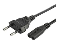 Startech.Com 2M (6Ft) Laptop Power Cord, Eu Plug To C7, 2.5A 250V, 18Awg, Notebook / Laptop Replacement Ac Power Cord, Printer/Power Brick Cord, Europlug To Iec 60320 C7 - Laptop Charger Cable, Black (752E-2M-Power-Lead) - Strömkabel - Eurokontakt (