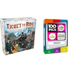 Days of Wonder | Ticket to Ride Europe Board Game | Ages 8+ | For 2 to 5 players | Average Playtime 30-60 Minutes & 100 PICS Riddles Travel Card Game - Family Fun Quiz Game, Pocket Puzzles